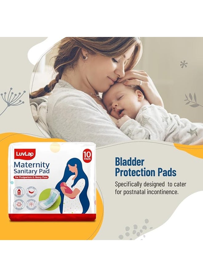 LuvLap Extra Absorbent Maternity Pad, Pack of 10 Pads, 0-2 Weeks Post-Birth, After Delivery Pad for Heavy Flow, Sanitary-Pad for Women, Ultra Soft-Pads for Maternity Flow, Postpartum Bleeding - Image 3